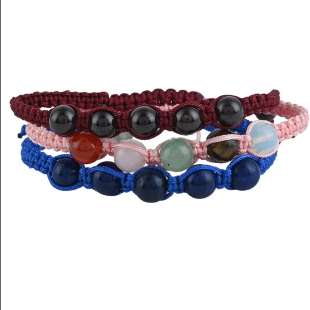NWT Set of 3 Shambala Bracelets! Lapis, Garnet & Multi